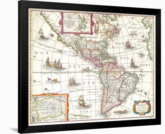 America noviter delineata 1631-Hondio-Framed Art Print