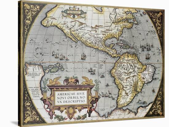 America Old Map, From Theatrum Orbis Terrarum, The First Atlas In The World-marzolino-Stretched Canvas