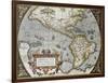 America Old Map, From Theatrum Orbis Terrarum, The First Atlas In The World-marzolino-Framed Art Print