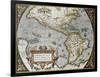 America Old Map, From Theatrum Orbis Terrarum, The First Atlas In The World-marzolino-Framed Art Print