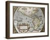 America Old Map, From Theatrum Orbis Terrarum, The First Atlas In The World-marzolino-Framed Art Print