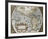 America Old Map, From Theatrum Orbis Terrarum, The First Atlas In The World-marzolino-Framed Art Print