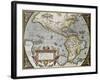 America Old Map, From Theatrum Orbis Terrarum, The First Atlas In The World-marzolino-Framed Art Print