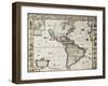 America Old Map With Greenland Insert Map. Created By John Speed. Published In London, 1627-marzolino-Framed Art Print