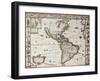 America Old Map With Greenland Insert Map. Created By John Speed. Published In London, 1627-marzolino-Framed Art Print