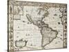 America Old Map With Greenland Insert Map. Created By John Speed. Published In London, 1627-marzolino-Stretched Canvas