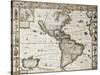 America Old Map With Greenland Insert Map. Created By John Speed. Published In London, 1627-marzolino-Stretched Canvas