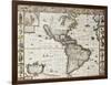 America Old Map With Greenland Insert Map. Created By John Speed. Published In London, 1627-marzolino-Framed Art Print