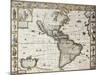 America Old Map With Greenland Insert Map. Created By John Speed. Published In London, 1627-marzolino-Mounted Art Print