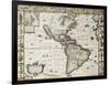 America Old Map With Greenland Insert Map. Created By John Speed. Published In London, 1627-marzolino-Framed Art Print