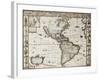 America Old Map With Greenland Insert Map. Created By John Speed. Published In London, 1627-marzolino-Framed Art Print