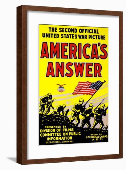 America's Answer. the Second Official United States War Picture-null-Framed Art Print