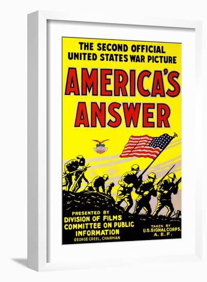 America's Answer. the Second Official United States War Picture-null-Framed Art Print