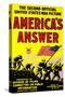 America's Answer. the Second Official United States War Picture-null-Stretched Canvas