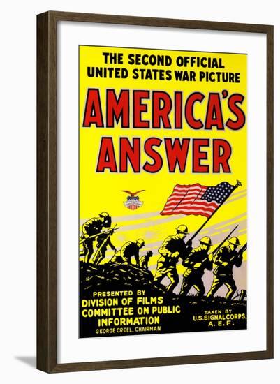 America's Answer. the Second Official United States War Picture-null-Framed Art Print