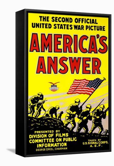 America's Answer. the Second Official United States War Picture-null-Framed Stretched Canvas