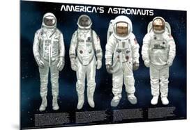 America's Astronauts Educational Science Space Chart Poster Print-null-Mounted Poster