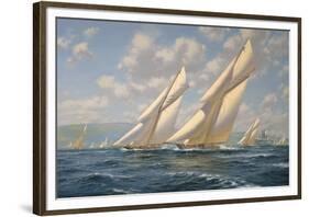 America's Cup 1901- Columbia v Shamrock II-Roy Cross-Framed Giclee Print