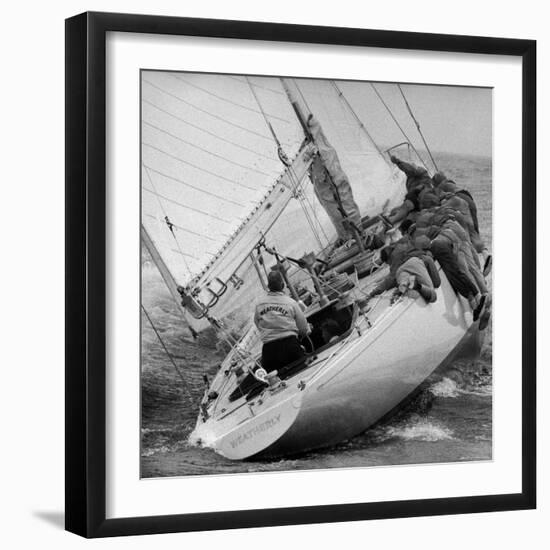 America's Cup Contender Weatherly Racing-George Silk-Framed Photographic Print