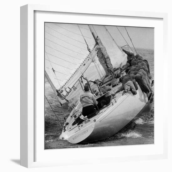 America's Cup Contender Weatherly Racing-George Silk-Framed Photographic Print