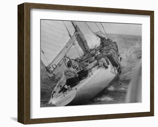 America's Cup Contender Weatherly Racing-null-Framed Photographic Print