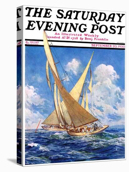 "America's Cup Race," Saturday Evening Post Cover, September 20, 1930-Anton Otto Fischer-Stretched Canvas