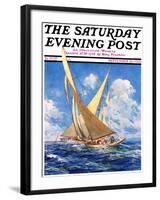 "America's Cup Race," Saturday Evening Post Cover, September 20, 1930-Anton Otto Fischer-Framed Giclee Print