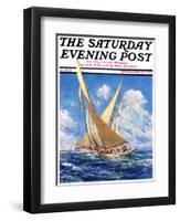 "America's Cup Race," Saturday Evening Post Cover, September 20, 1930-Anton Otto Fischer-Framed Premium Giclee Print