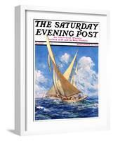 "America's Cup Race," Saturday Evening Post Cover, September 20, 1930-Anton Otto Fischer-Framed Premium Giclee Print