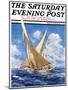 "America's Cup Race," Saturday Evening Post Cover, September 20, 1930-Anton Otto Fischer-Mounted Premium Giclee Print
