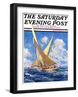 "America's Cup Race," Saturday Evening Post Cover, September 20, 1930-Anton Otto Fischer-Framed Giclee Print