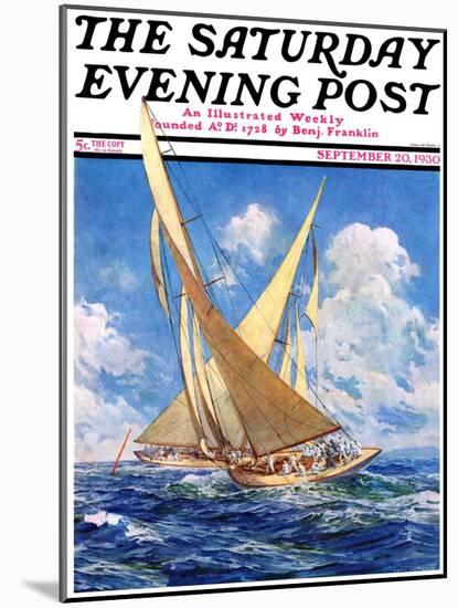 "America's Cup Race," Saturday Evening Post Cover, September 20, 1930-Anton Otto Fischer-Mounted Giclee Print