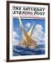 "America's Cup Race," Saturday Evening Post Cover, September 20, 1930-Anton Otto Fischer-Framed Giclee Print