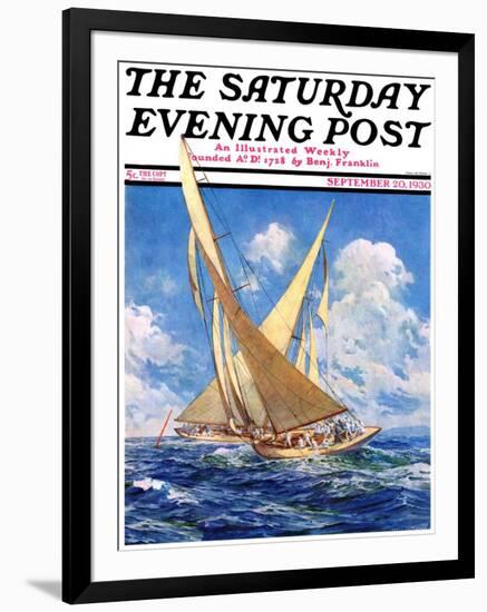 "America's Cup Race," Saturday Evening Post Cover, September 20, 1930-Anton Otto Fischer-Framed Giclee Print