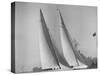 America's Cup Racing Boats Columbia and Sceptre-George Silk-Stretched Canvas