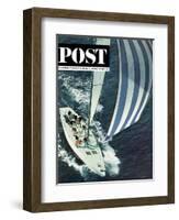 "America's Cup," Saturday Evening Post Cover, August 22, 1964-John Zimmerman-Framed Giclee Print