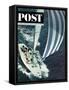 "America's Cup," Saturday Evening Post Cover, August 22, 1964-John Zimmerman-Framed Stretched Canvas
