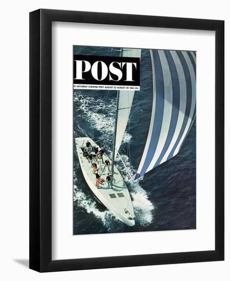 "America's Cup," Saturday Evening Post Cover, August 22, 1964-John Zimmerman-Framed Premium Giclee Print