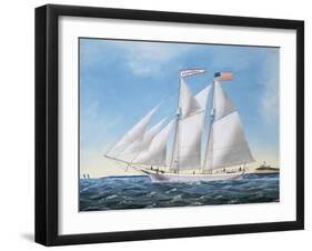 America's Cup Yacht Race of 1885: the Puritan and the Genesta, 1886-Antonio Jacobsen-Framed Giclee Print