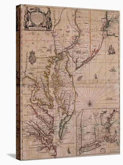 America's East Coast, 1679-Science Source-Stretched Canvas
