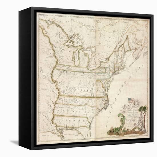 America's First National Map, 1784-Abel Buell-Framed Stretched Canvas
