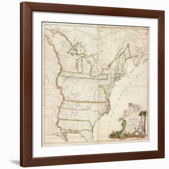 America's First National Map, 1784-Abel Buell-Framed Giclee Print