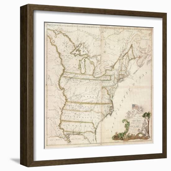 America's First National Map, 1784-Abel Buell-Framed Giclee Print