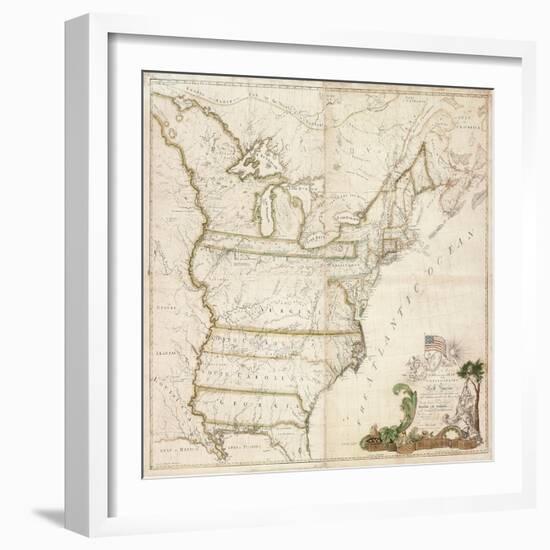 America's First National Map, 1784-Abel Buell-Framed Giclee Print