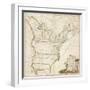 America's First National Map, 1784-Abel Buell-Framed Premium Giclee Print