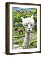 America's Stonehenge, New Hampshire - Alpacas-Lantern Press-Framed Art Print