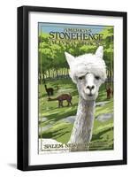 America's Stonehenge, New Hampshire - Alpacas-Lantern Press-Framed Art Print