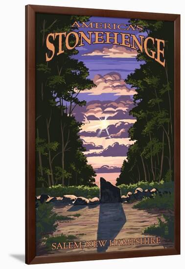 America's Stonehenge, New Hampshire - Sunrise-Lantern Press-Framed Art Print