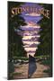 America's Stonehenge, New Hampshire - Sunrise-Lantern Press-Mounted Art Print