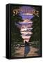 America's Stonehenge, New Hampshire - Sunrise-Lantern Press-Framed Stretched Canvas